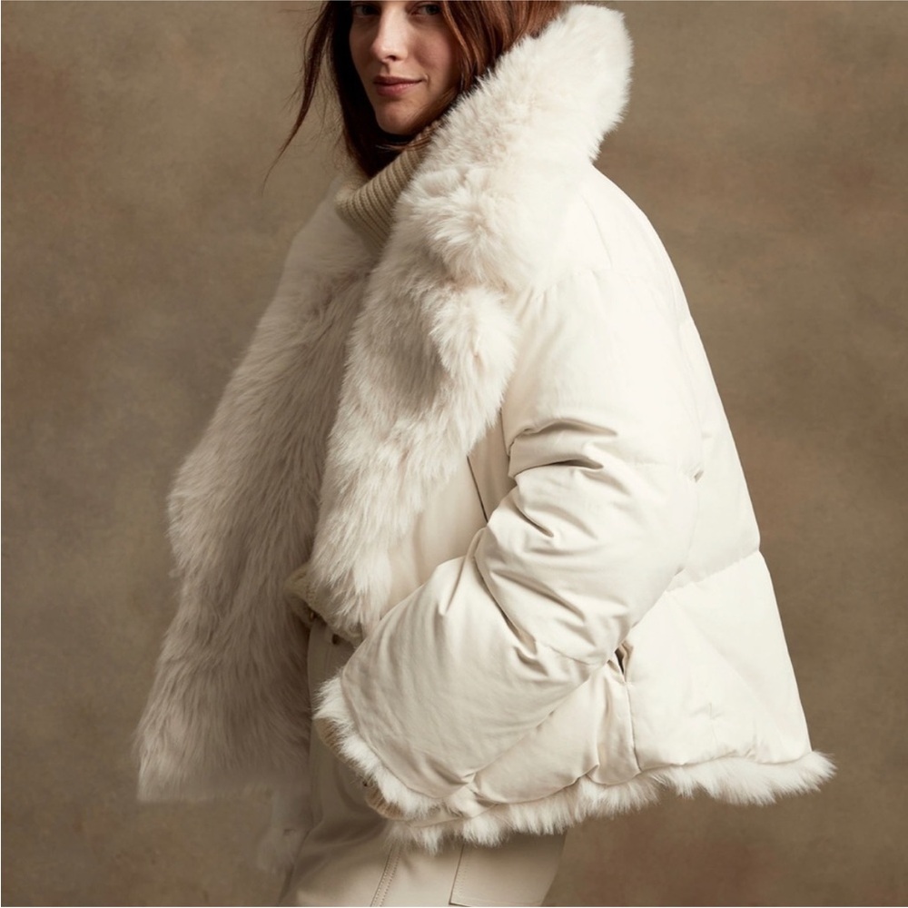 Reversible Banana republic Faux Fur Down Jacket - Picture 2 of 6